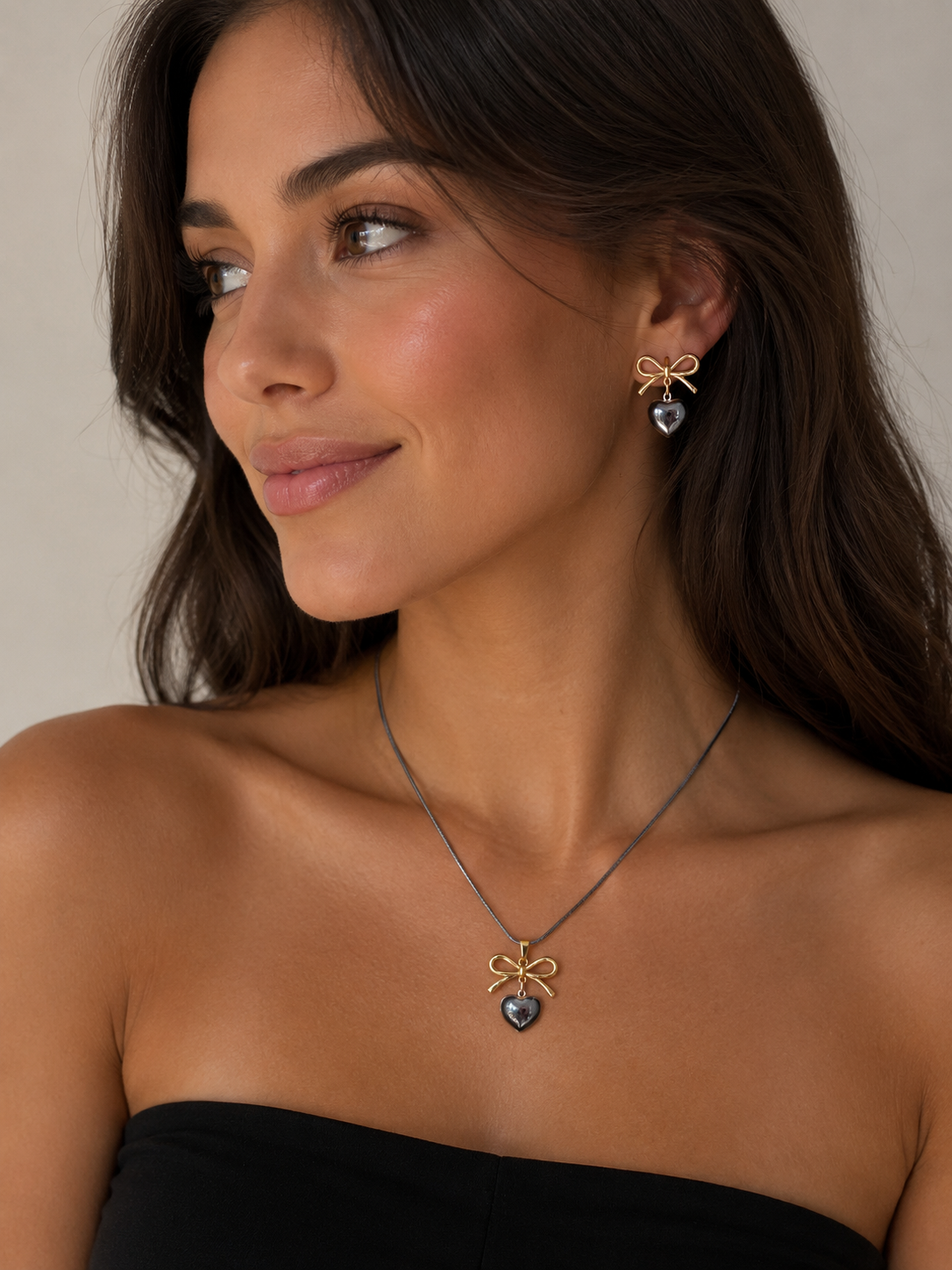 Dual tone necklace set