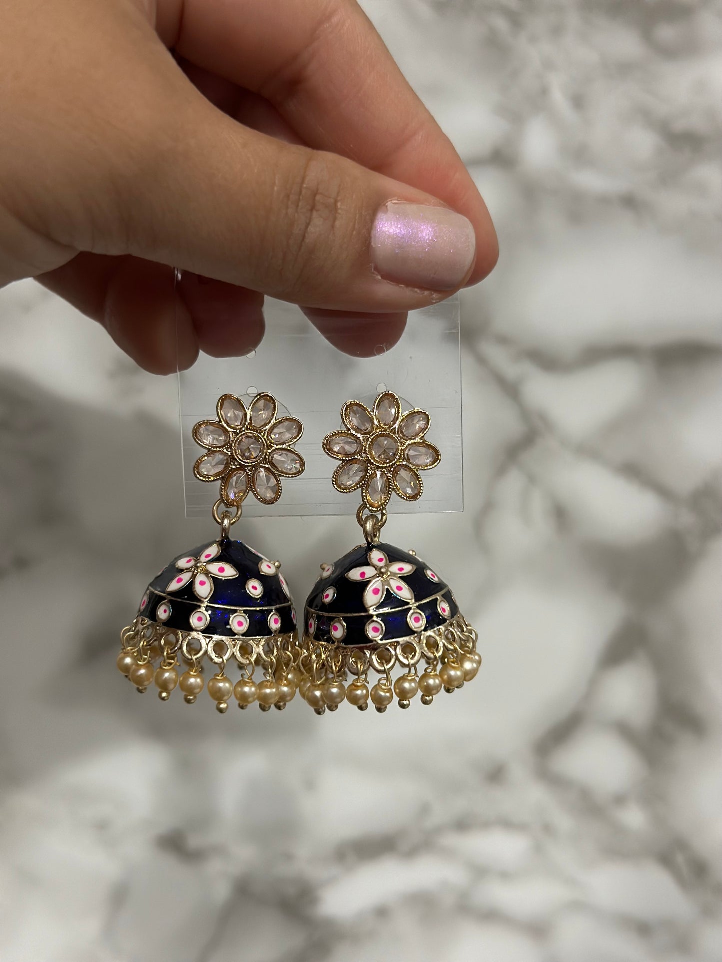Meena flower jhumki