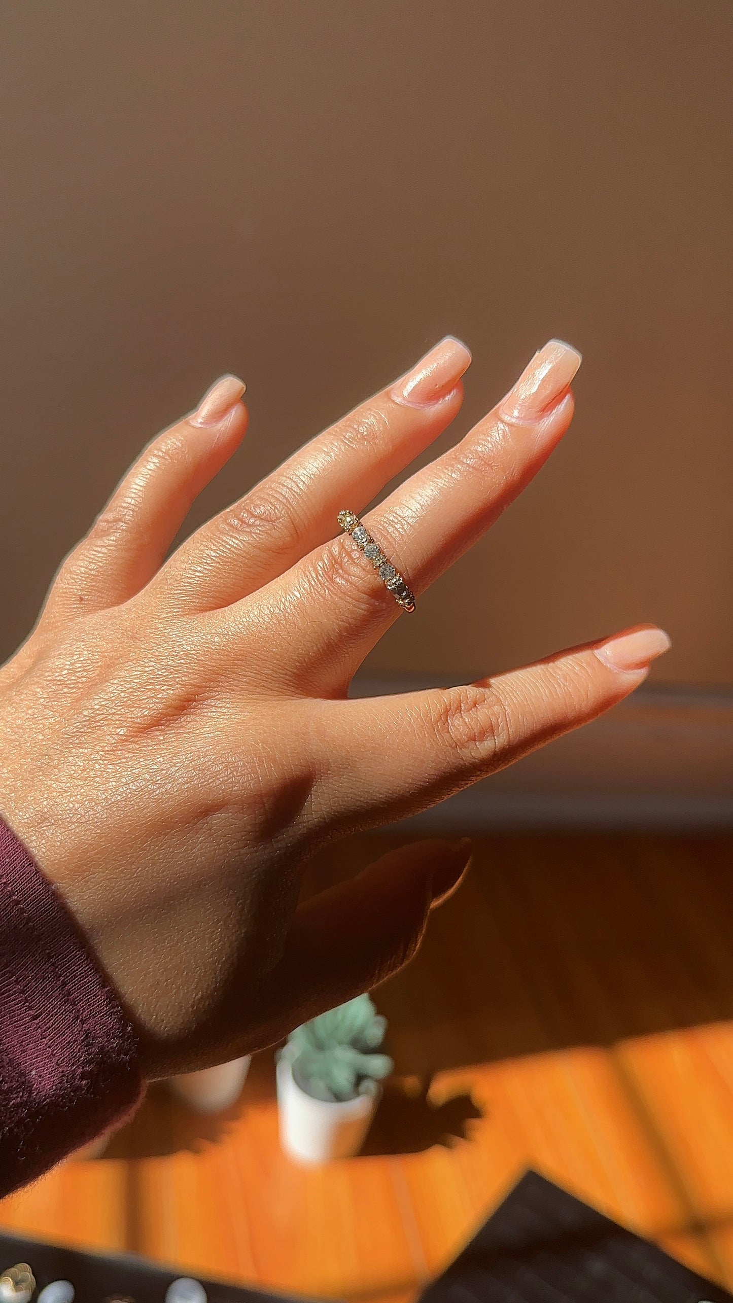 Gold tennis ring