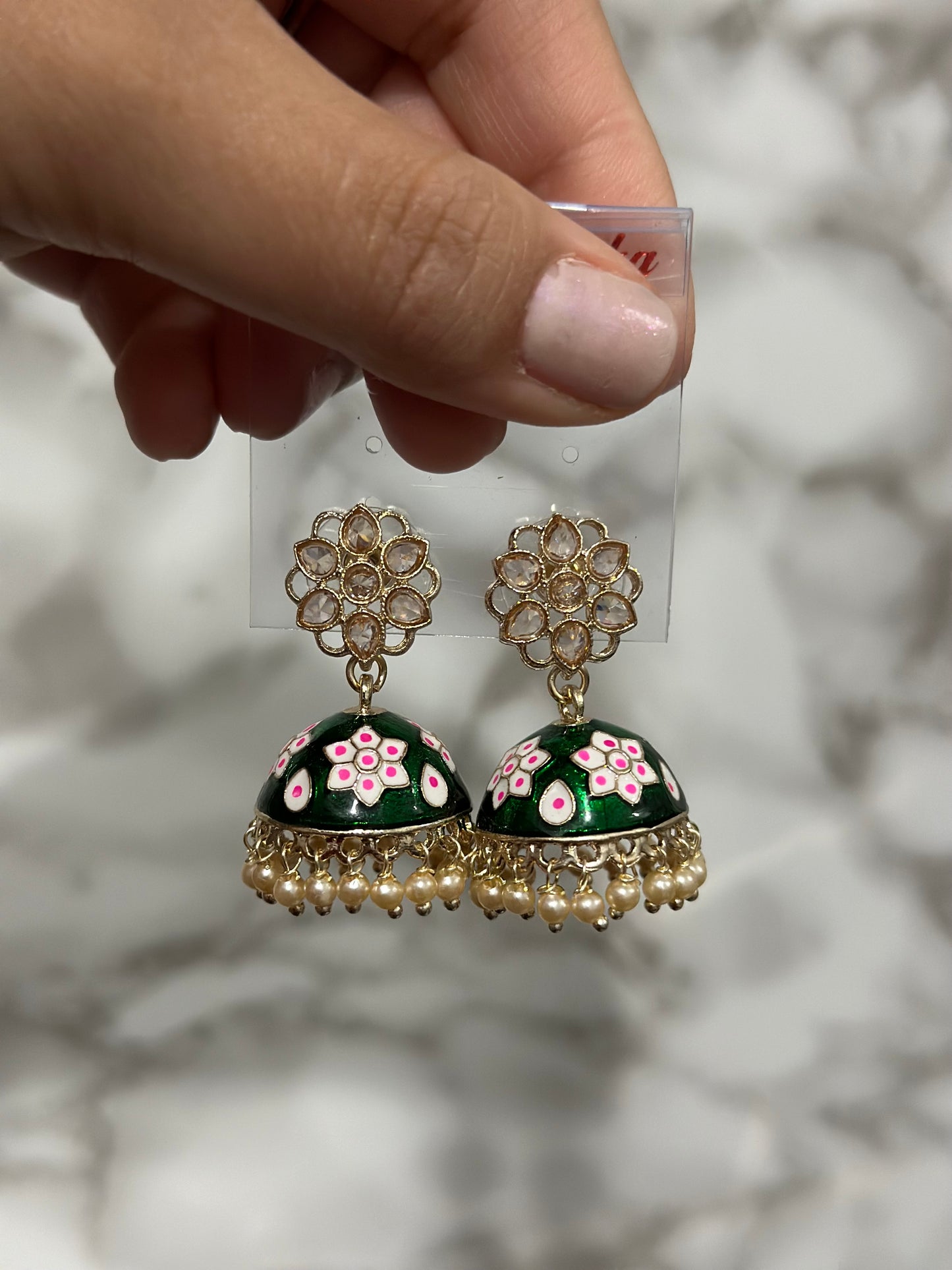 Meena flower jhumki