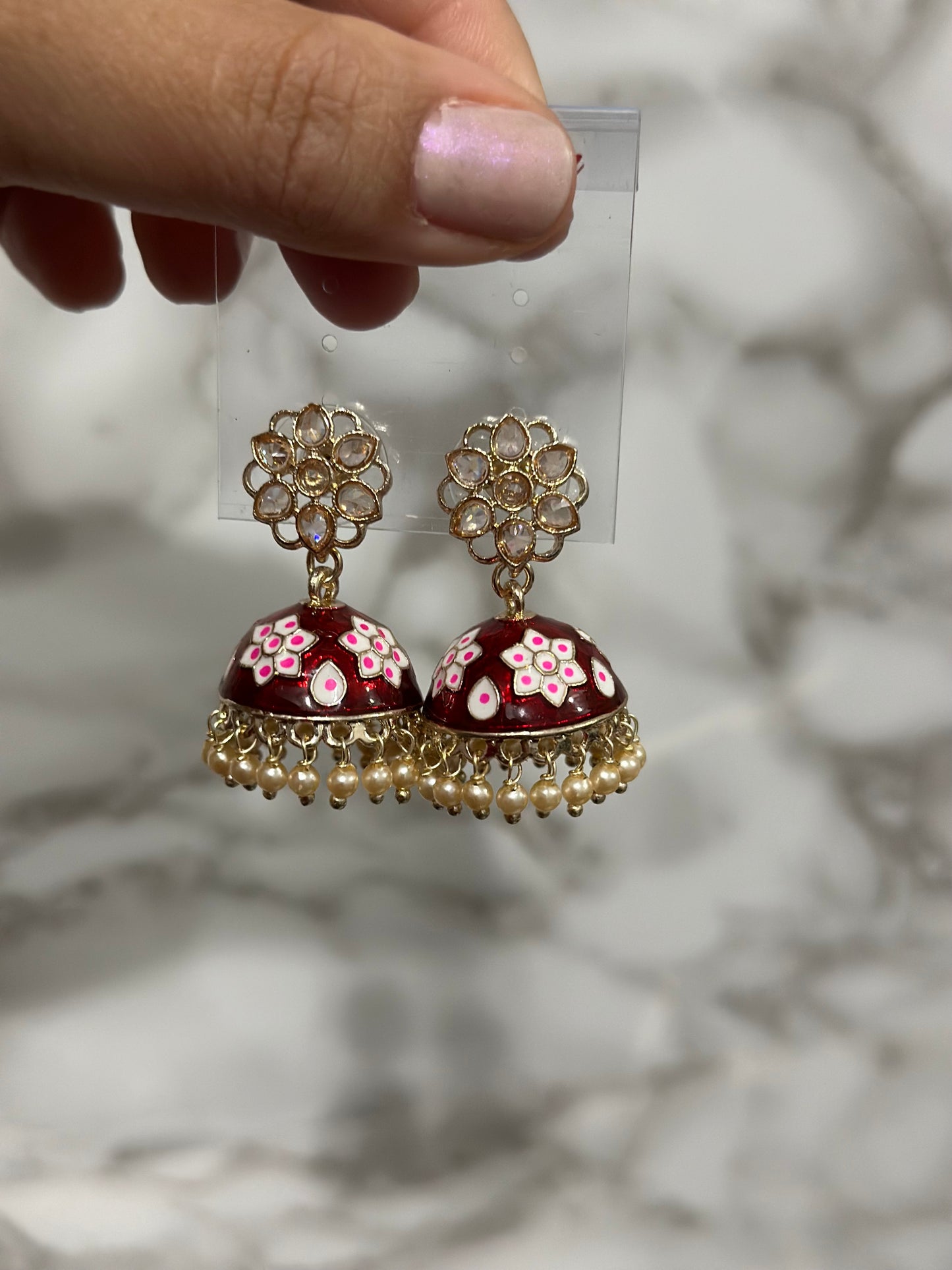Meena flower jhumki
