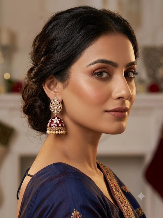 Maroon Drop jhumki