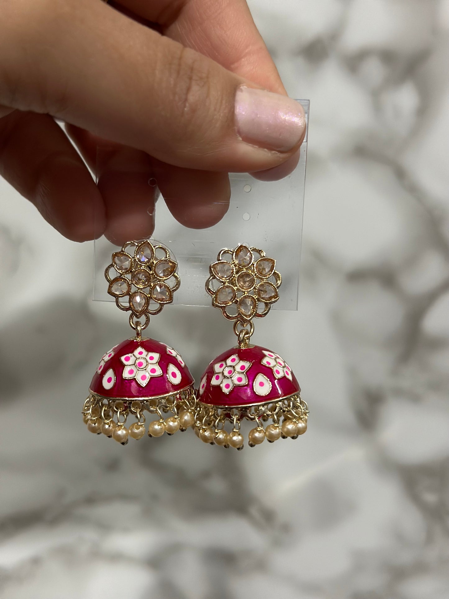 Meena flower jhumki