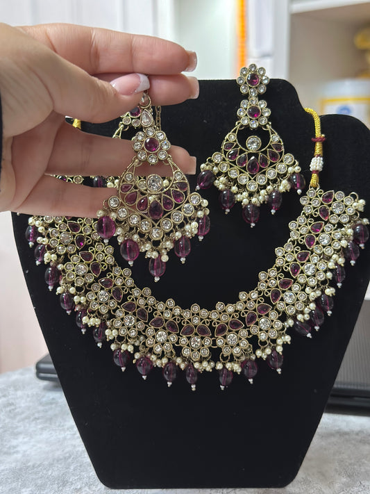 Polki wine necklace