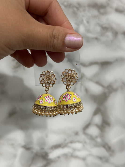 Meena flower jhumki