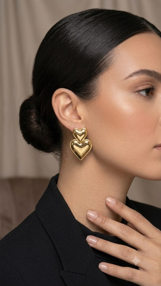 Double heart earings
