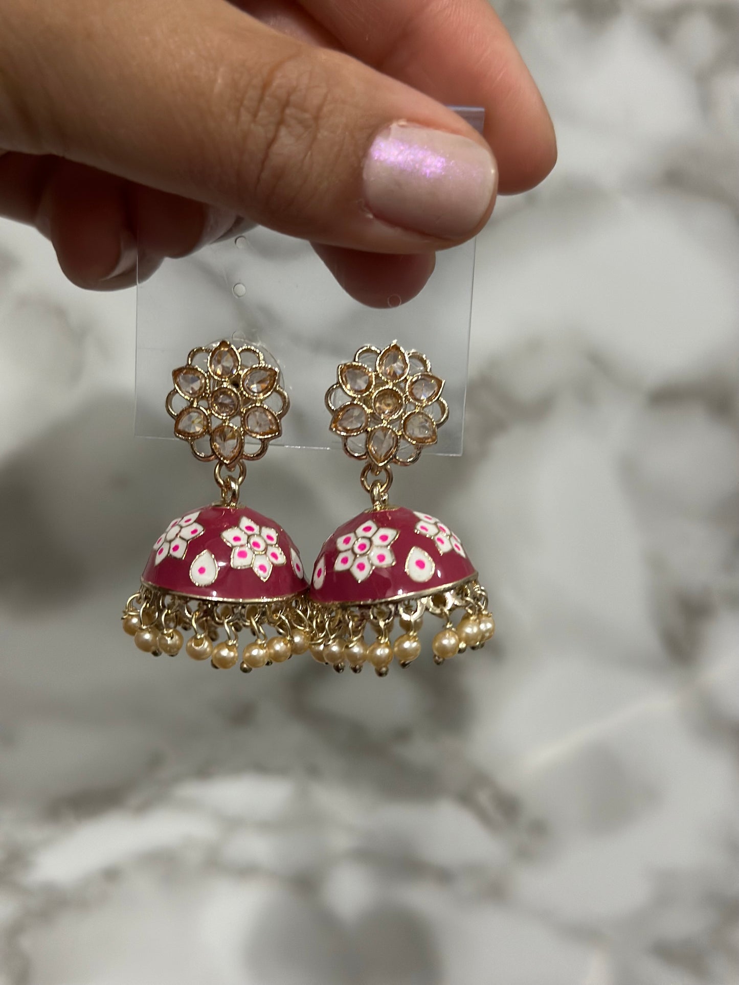 Meena flower jhumki