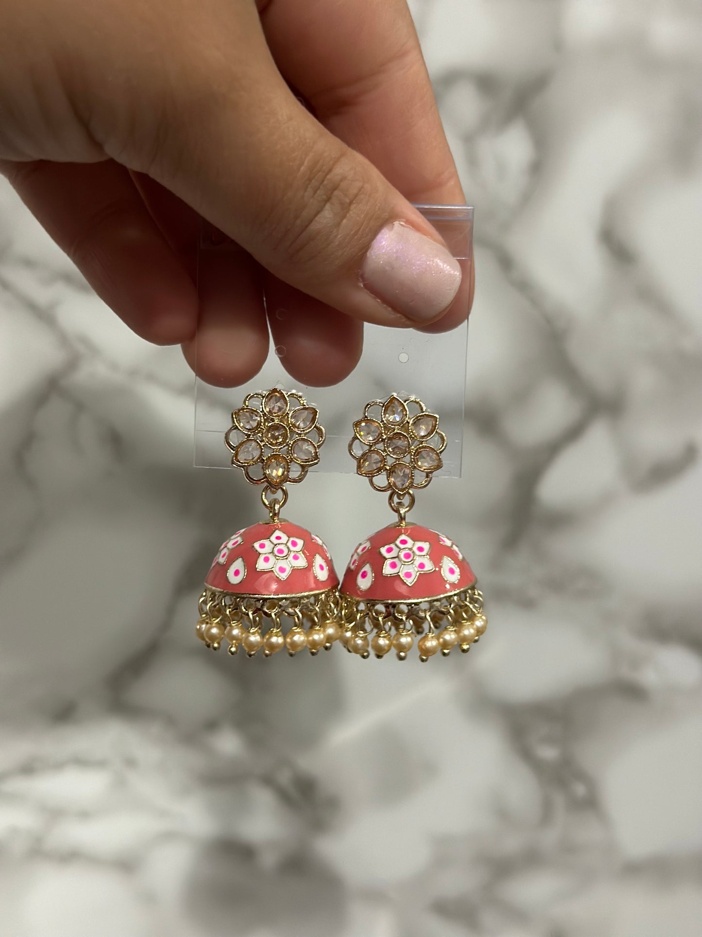 Meena flower jhumki