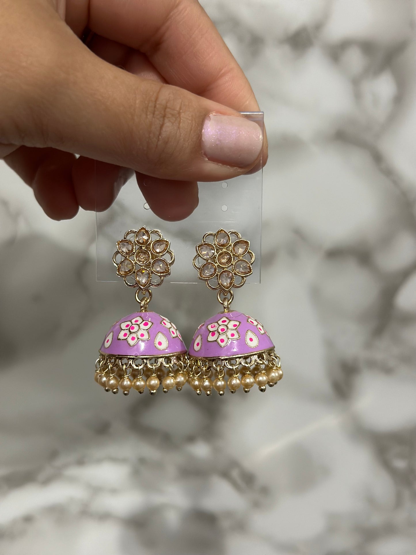 Meena flower jhumki