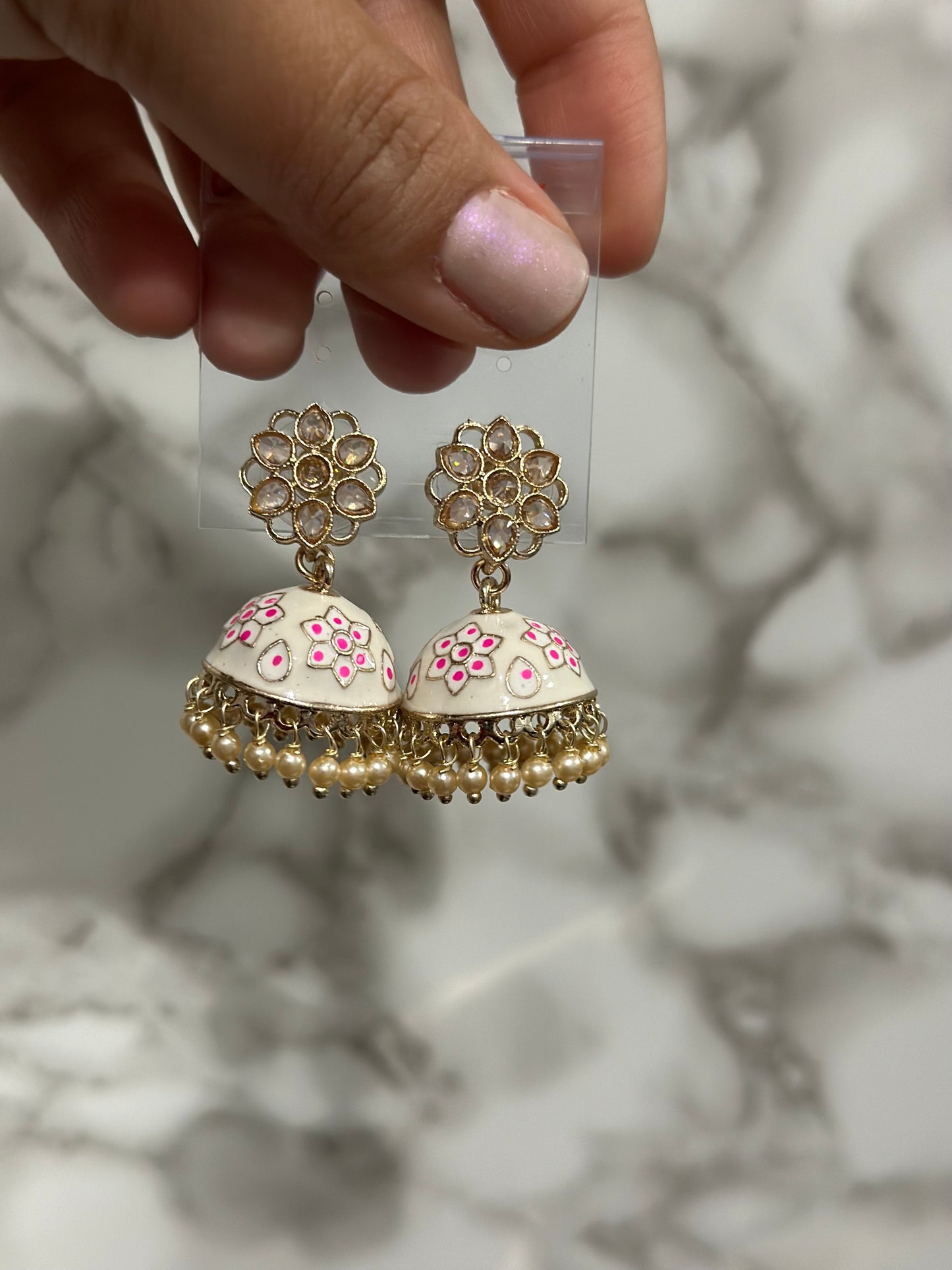 Meena flower jhumki