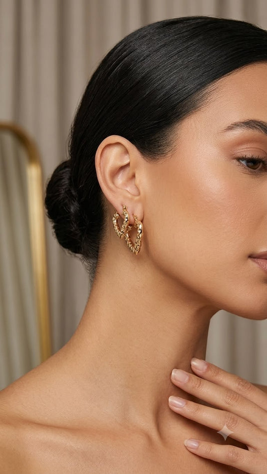 Heart textured hoops